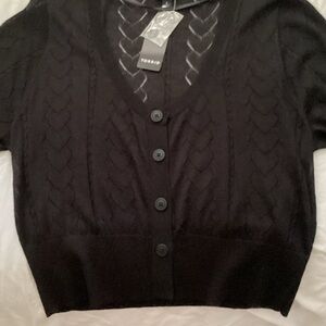 Torrid Black Cable Knit Cardigan